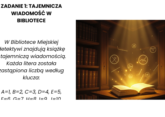 Złoty kompas równań - zagadka detektywistyczna klasa 3