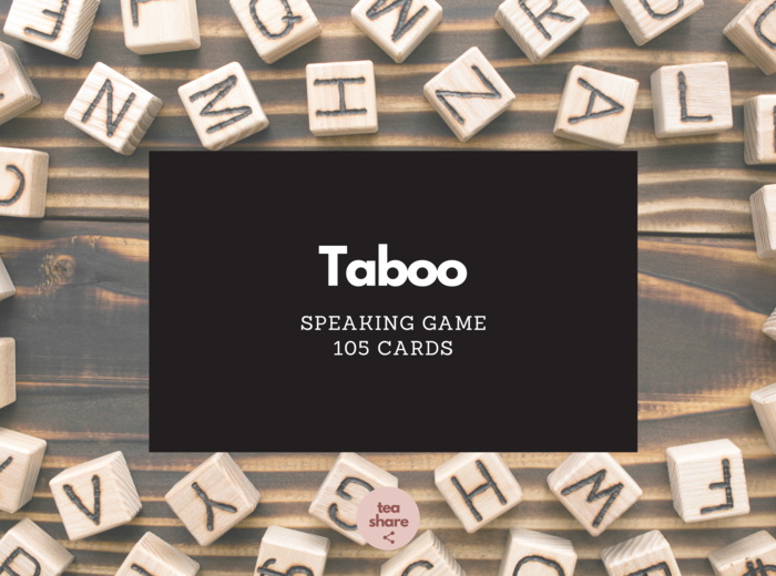 TABOO speaking game gra na mówienie, 7 kategorii, 105 kart