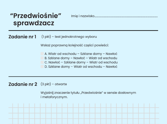 "Przedwiośnie" - "sprawdzacz"