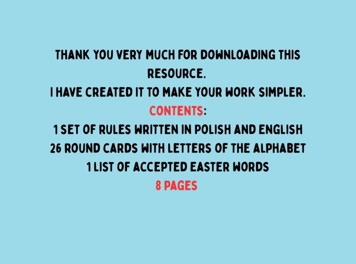 Easter Mind Swipe game/ Wielkanocna gra karciana. Great warm up/ świetna rozgrzewka językowa. Każdy poziom, dobre dla SPE.