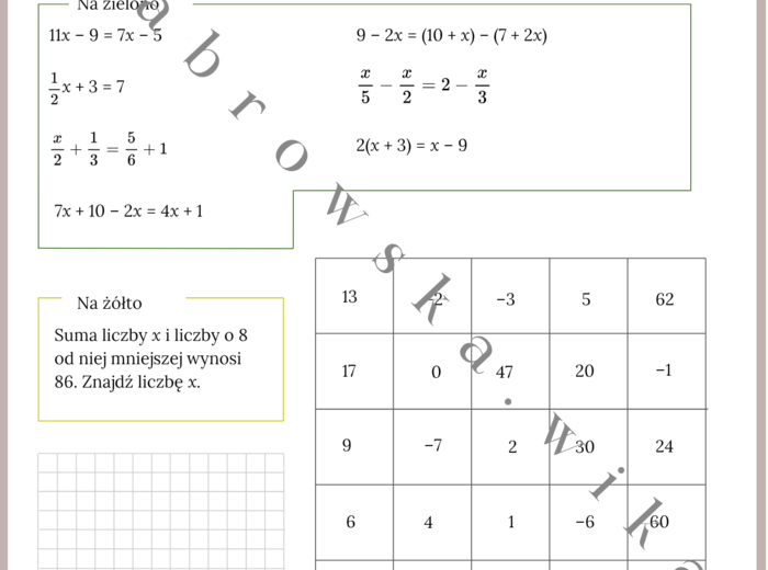 Rozwiązywanie równań - kodowanie