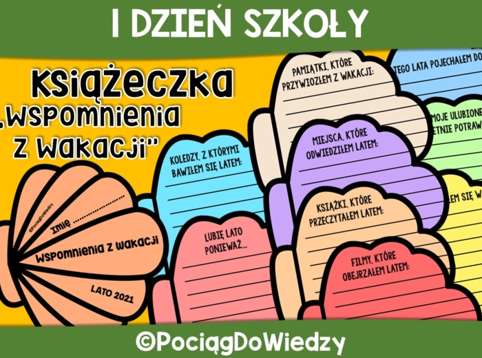 1 Dzień Szkoły - Książeczka Wspomnienia z Wakacji