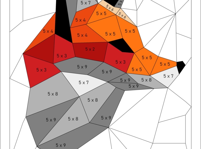 Tabliczka mnożenia, mnożenie przez 5, wielokrotności, kolorowanka lisek