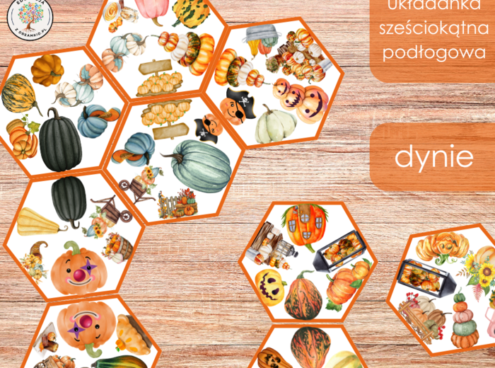 Układanka sześciokątna podłogowa - dynie