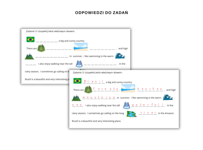 English Class A1+ Unit 4 Klasa 5 Słownictwo i komunikacja Ćwiczenia Dodatkowe materiały zadania Karty Pracy Przyroda i Krajobraz Przymiotniki