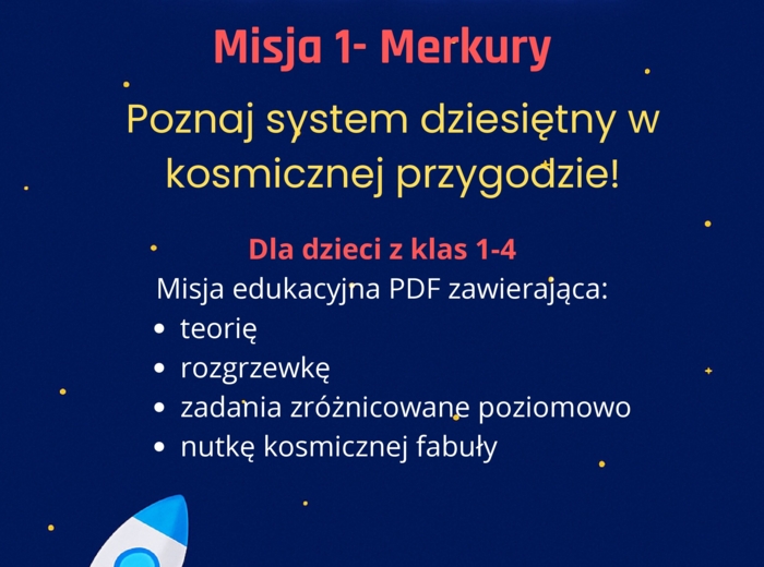 System dziesiętny w kosmicznej przygodzie (klasy 1–4) | Przetestuj styl ThinkRocket