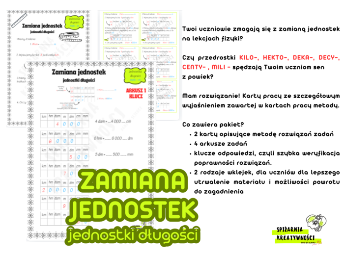 ZAMIANA JEDNOSTEK jednostki długości