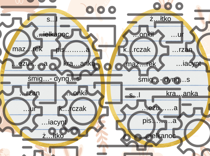 Jajko ortograficzne - uzupełnianka wielkanocna