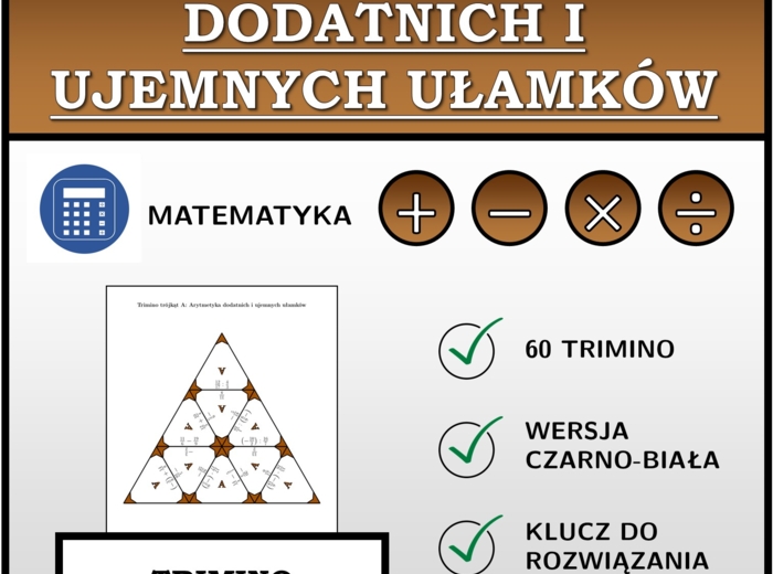 Trimino - Arytmetyka dodatnich i ujemnych ułamków | matematyka