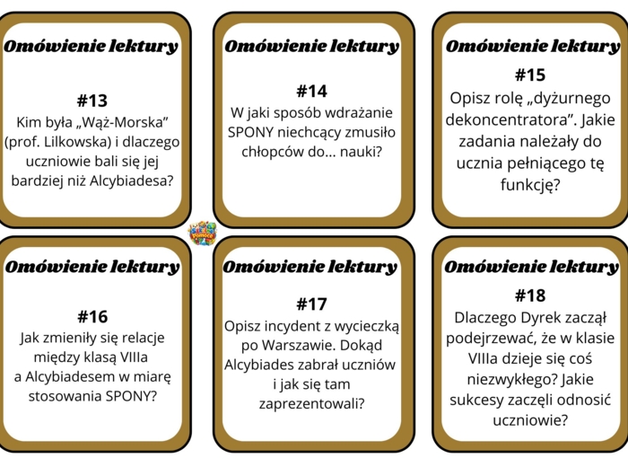 Sposób na Alcybiadesa - karty z pytaniami
