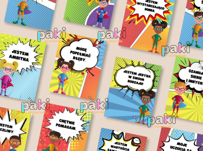 Plakaty o emocjach i wartościach, wspierające dzieci / motywacja / dekoracja / psycholog, pedagog, świetlica