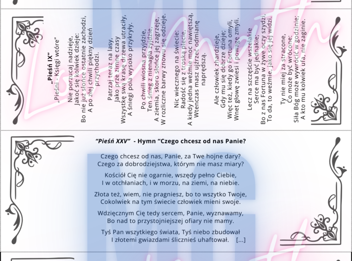 Narodowe czytanie 2025 - Jan Kochanowski - plakat, napisy, twórczość poety, dyplom, zakładki do książek