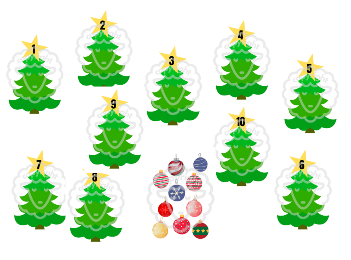 Matematyczna choinka - nauka cyfr od 1 do 10