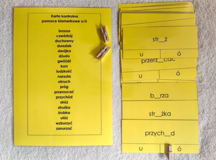 Ortografia "ó", "u" pomoce klamerkowe