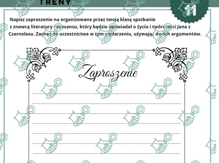 Treny I,V,VII,VIII Jana Kochanowskiego - stacje zadaniowe