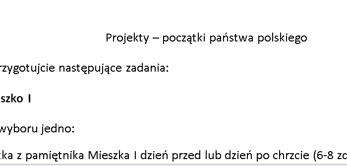 Zadania kreatywne - początki państwa polskiego