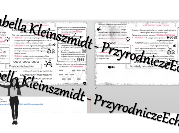 Minizestaw na temat „Zależności pokarmowe” – sketchnotka + karta pracy w power point + gratisowy link do prezentacji multimedialnej niekomercyjnej wykonanej w genial.ly do indywidualnego pobrania i użycia do celów niekomercyjnych. Biologia 8, „Ekologia”