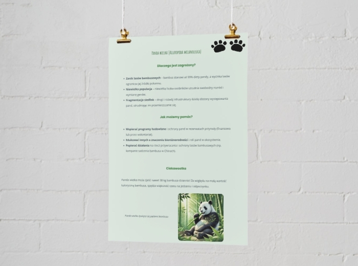 Plakat o zagrożonych gatunkach