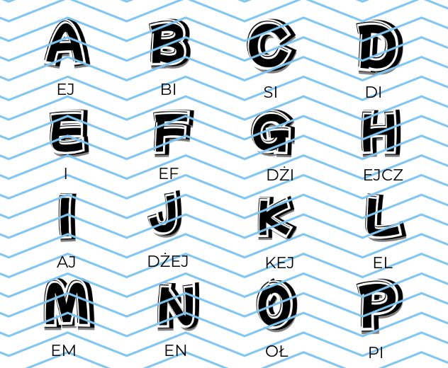 WKLEJKA ALFABET PO ANGIELSKU