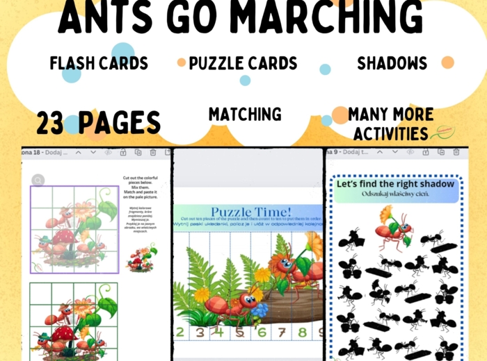 Ants Go Marching Nursery rhyme Piosenka dziecięca UTRWALENIE NAZW INSTRUMENTÓW MUZYCZNYCH