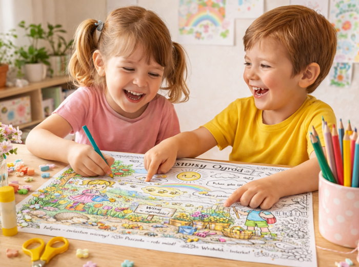 Kolorowanka "Wiosenny ogród"