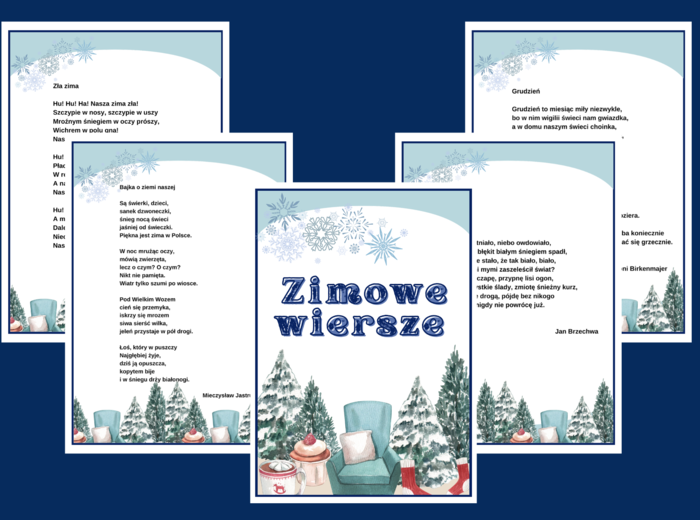 ZIMOWE WIERSZE – zima - biblioteka – świetlica – WIERSZE – GAZETKA – wersja 1