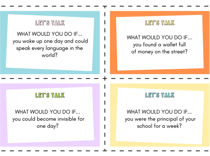 Conversation game for speaking practice - second conditional