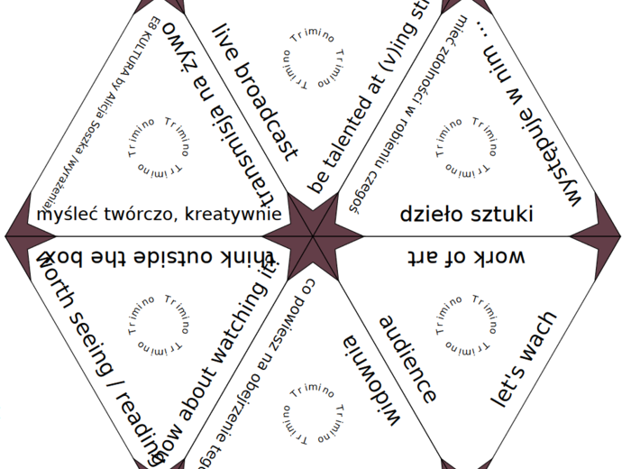 E8 KULTURA by Alicja Soszka - gra TRIMINO – wyrażenia