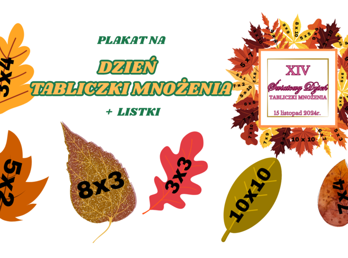 Zestaw Plakat + Liście na Dzień Tabliczki Mnożenia!