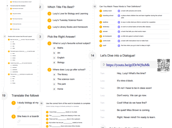 Junior Explorer 4 – Unit 3 – karta pracy