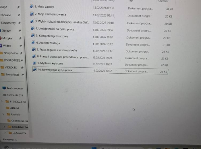 Scenariusze na lekcje doradztwa