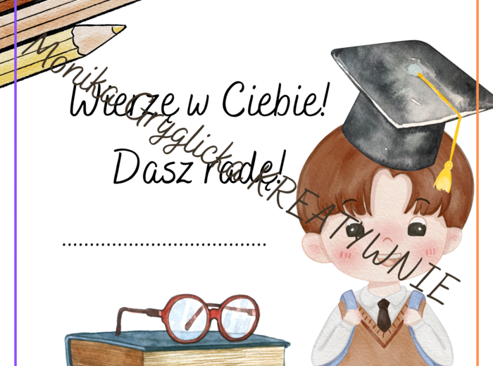 Witaj w szkole- Dyplom Chłopiec