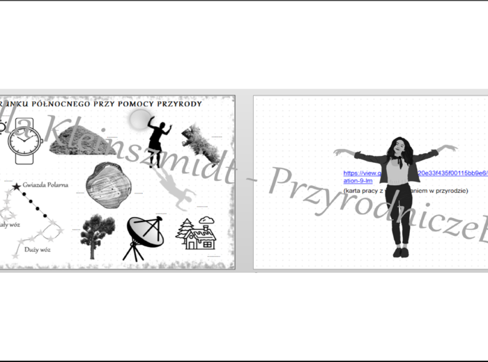 Karta pracy „Wyznaczanie kierunku północnego przy pomocy przyrody - zajęcia w terenie” + gratisowy link do lekcji multimedialnej (pomysłu na lekcję) niekomercyjnej wykonanej w genial.ly do indywidualnego pobrania i użycia do celów niekomercyjnych. Przyro