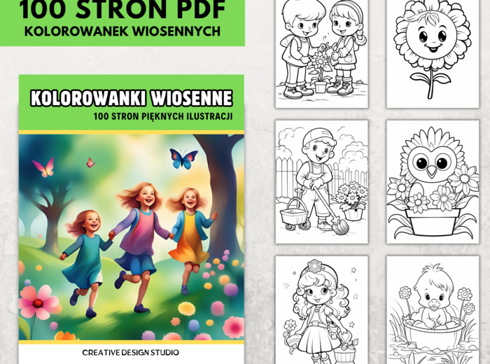 Kolorowanki Wiosenne dla Najmłodszych. 100 stron Kolorowanek z Pięknymi Ilustracjami ❤️