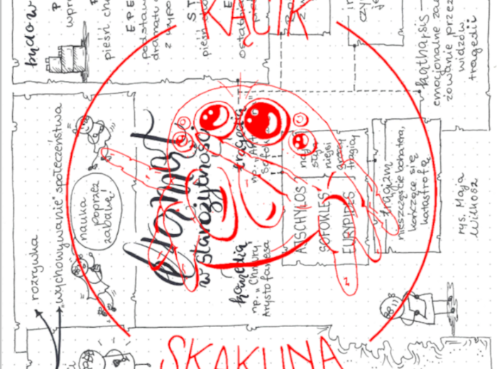 Dramat w starożytności - infografika / rysnotka / sketchnotka / wklejka / notatka - JĘZYK POLSKI