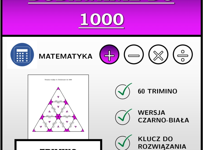 Trimino - Dodawanie do 1000 | matematyka