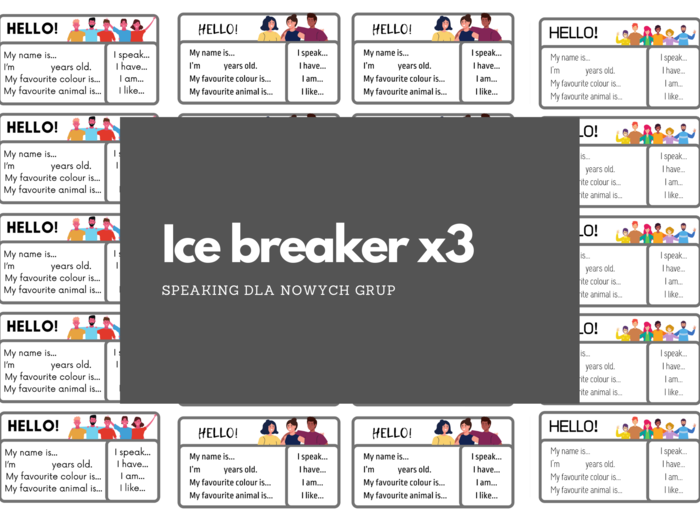 ICE BREAKER - speaking dla nowych grup (w trzech wersjach) (K)