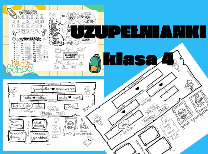 UZUPEŁNIANKI - Notatki wizualne dla klasy 4 SP z angielskiego Alicja Soszka