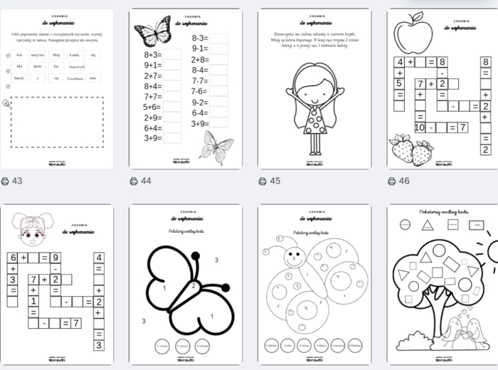106 kart pracy do druku o różnorodnej trudności o zróżnicowanej tematyce - wszystkie edukacje-dla dzieci 6-10 lat