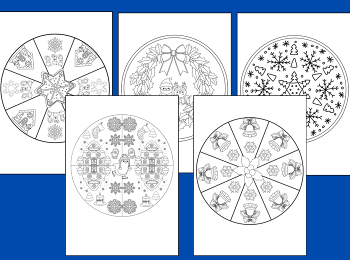 ZIMOWA MANDALA – zima – kolorowanka – biblioteka - świetlica - gazetka - mandale - 13 szt.