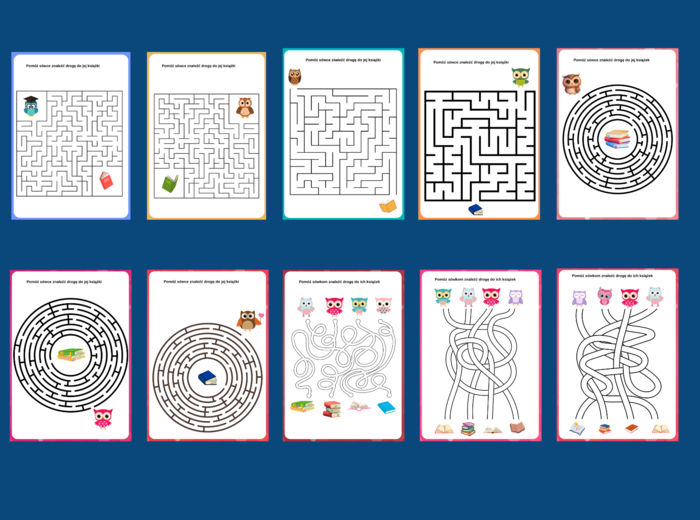 DZIEŃ KSIĄŻKI – labirynty – 10 wersji