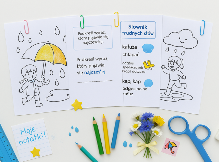 Książka tematyczna „Deszczowe przygody”
