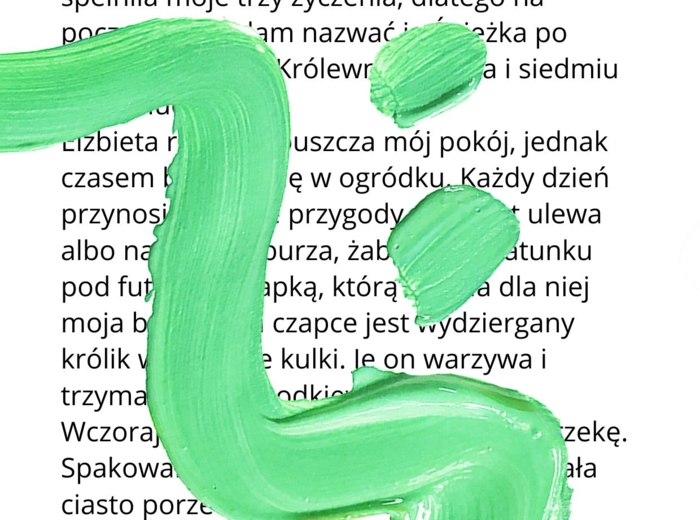 Dyktando. Tekst plus to samo dyktando z lukami (rz/ż, ó/u oraz wielka i miała litera w tytułach, imionach, przydomkach).