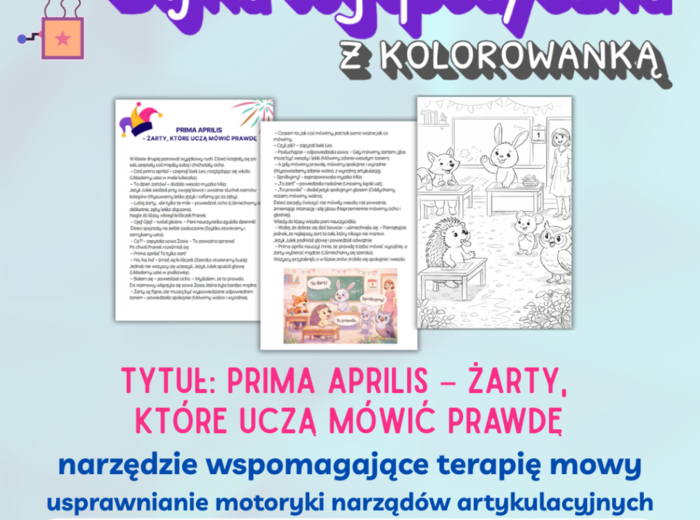 Bajka logopedyczna z kolorowanką Prima aprilis – żarty, które uczą mówić prawdę