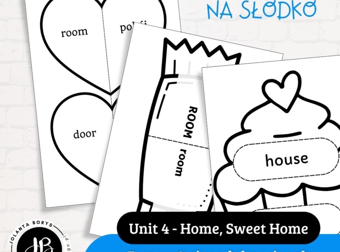 Słówka Na Słodko - Zestaw 3 gier edukacyjnych do nauki słownictwa z "Shine on 2" - Unit 4 Home, Sweet Home