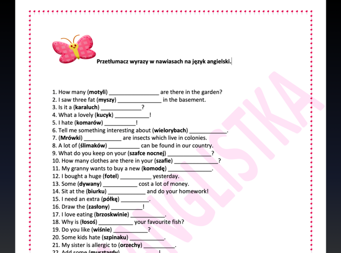 Mega powtórka ze słownictwa- aż 60 zdań do uzupełnienia z kluczem- EGZAMIN ÓSMOKLASISTY/ MATURA