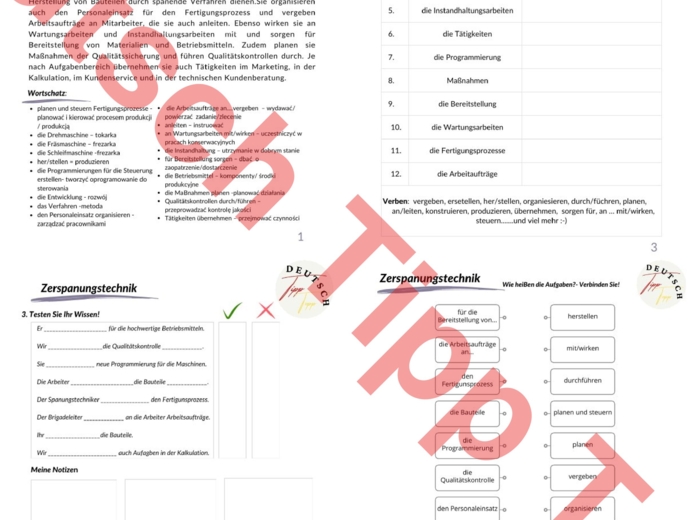 Zerspanungstechnik - język niemiecki techniczny