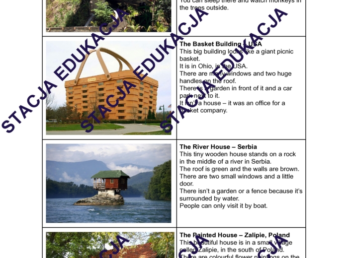 Unusual Houses – karta pracy do Brainy 5 Unit 2 “My Home”