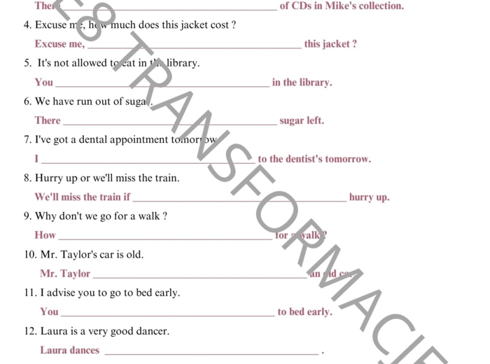 E8 Transformacje zdań