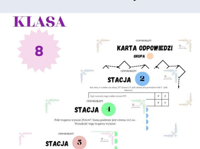 Stacje zadaniowe - czworokąty